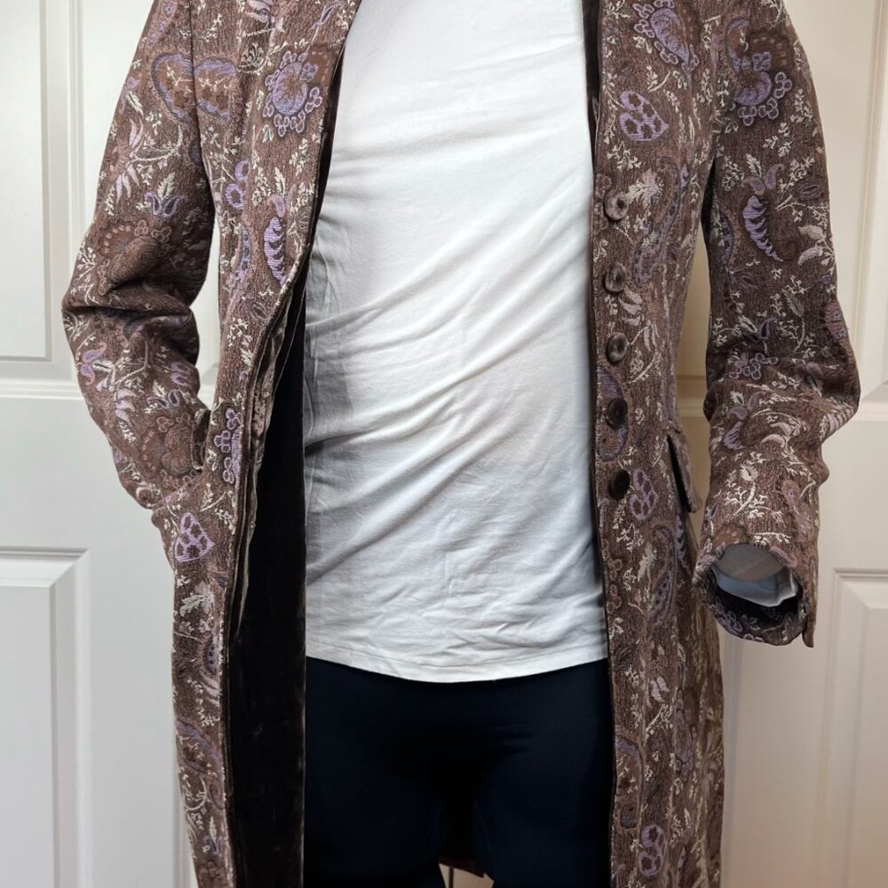 Tapestry and velvet long blazer US size 12